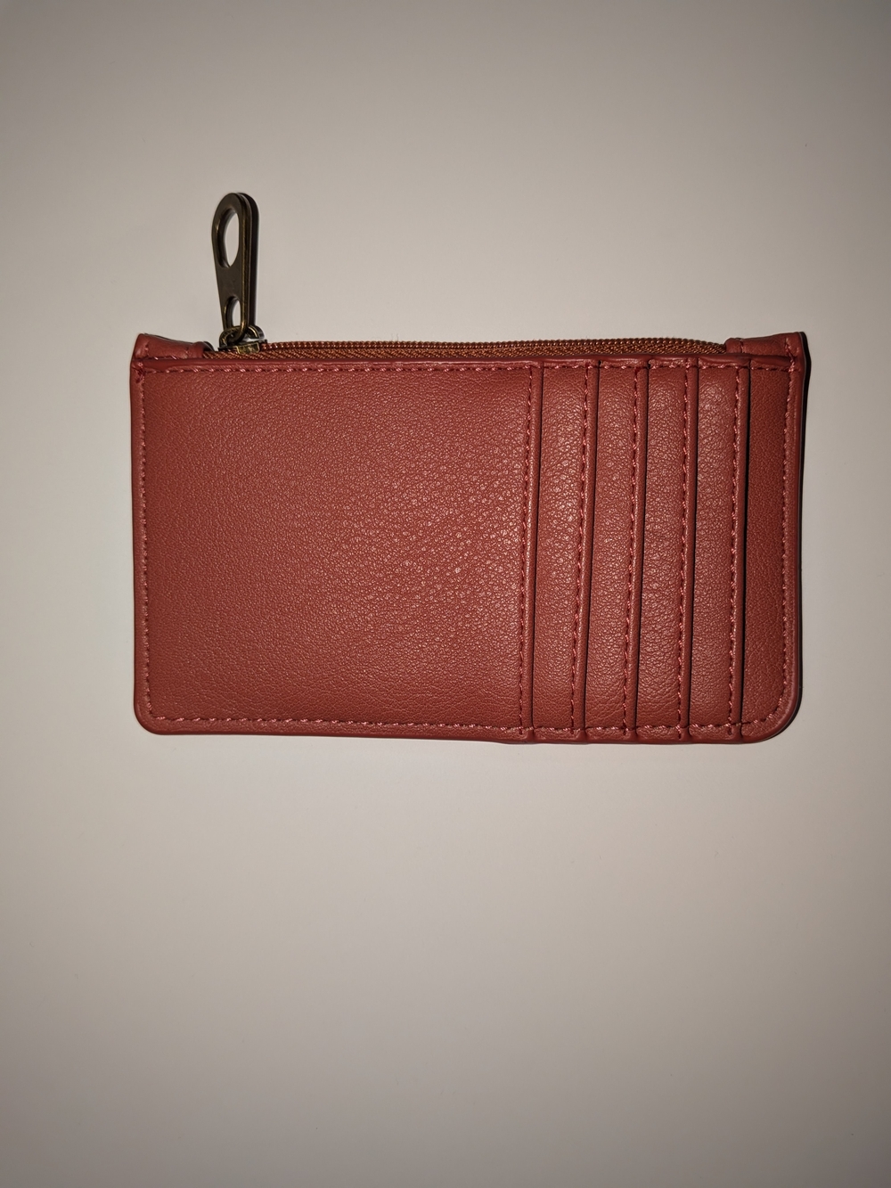 Universal Thread Compact Zip Card Pouch in Terracotta